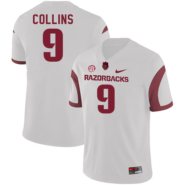 Men #9 Charlie Collins Arkansas Razorbacks College Football Jerseys Stitched-White